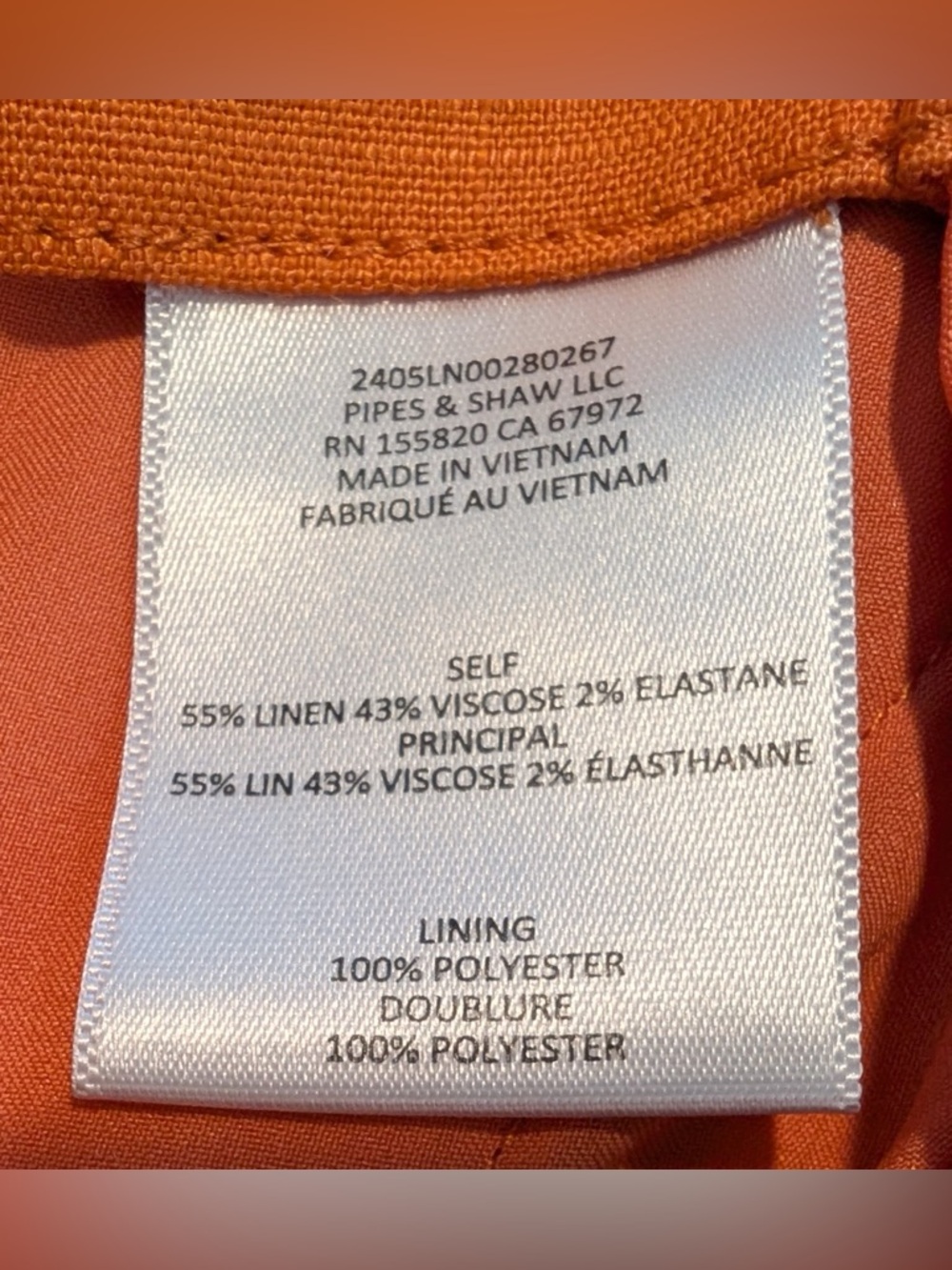Veronica Beard Franzi Linen Blend Pleated Shorts Orange Size 6 - Picture 8 of 12